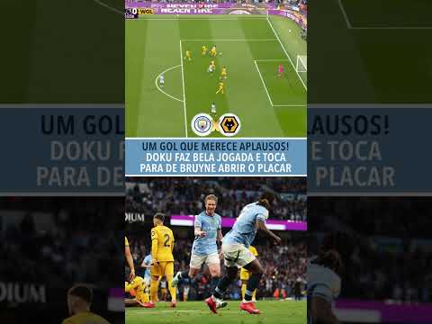 Doku faz jogada individual, toca para trás e De Bruyne chuta forte para abrir o placar #shorts