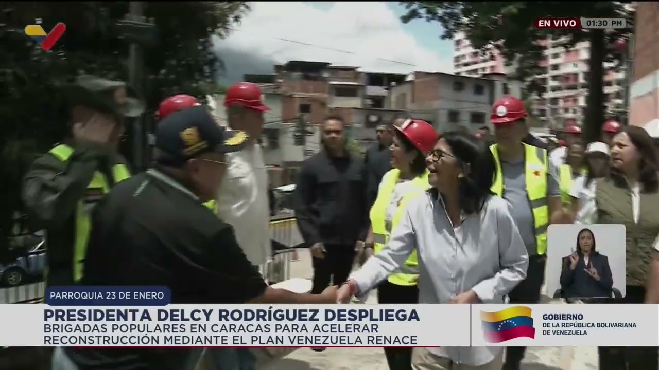 Delcy Rodríguez en 23 de Enero, despliegue de Brigadas Populares para reconstrucción tras sismos