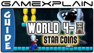 New Super Mario Bros. 2:  World 4 Fortress Star Coin Guide & Walkthrough (Nintendo 3DS)