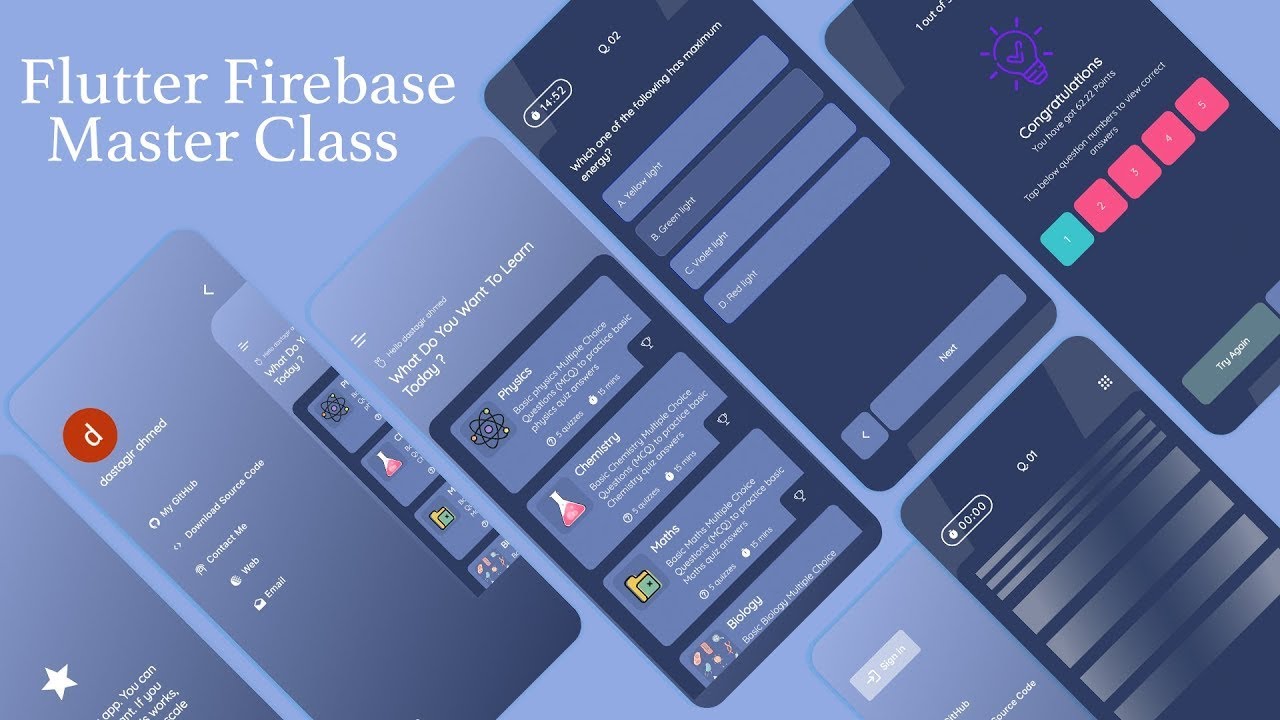 Flutter Educational App | Exam | Study | App With Backend Tutorial Complete Firebase App