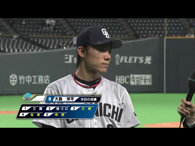 ドラゴンズ大島選手ヒーローインタビュー 2014/5/21 ファイターズ対ドラゴンズ