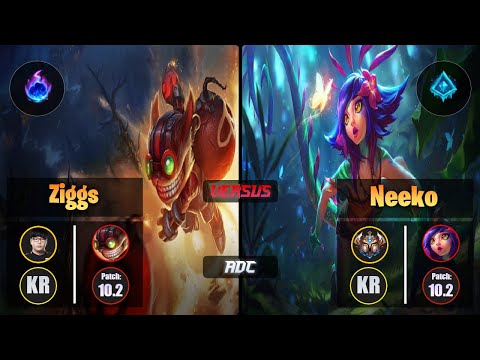 Lava ZIGGS (ADC) [Arcane Comet] VS NEEKO - Challenger KR Patch 10.2