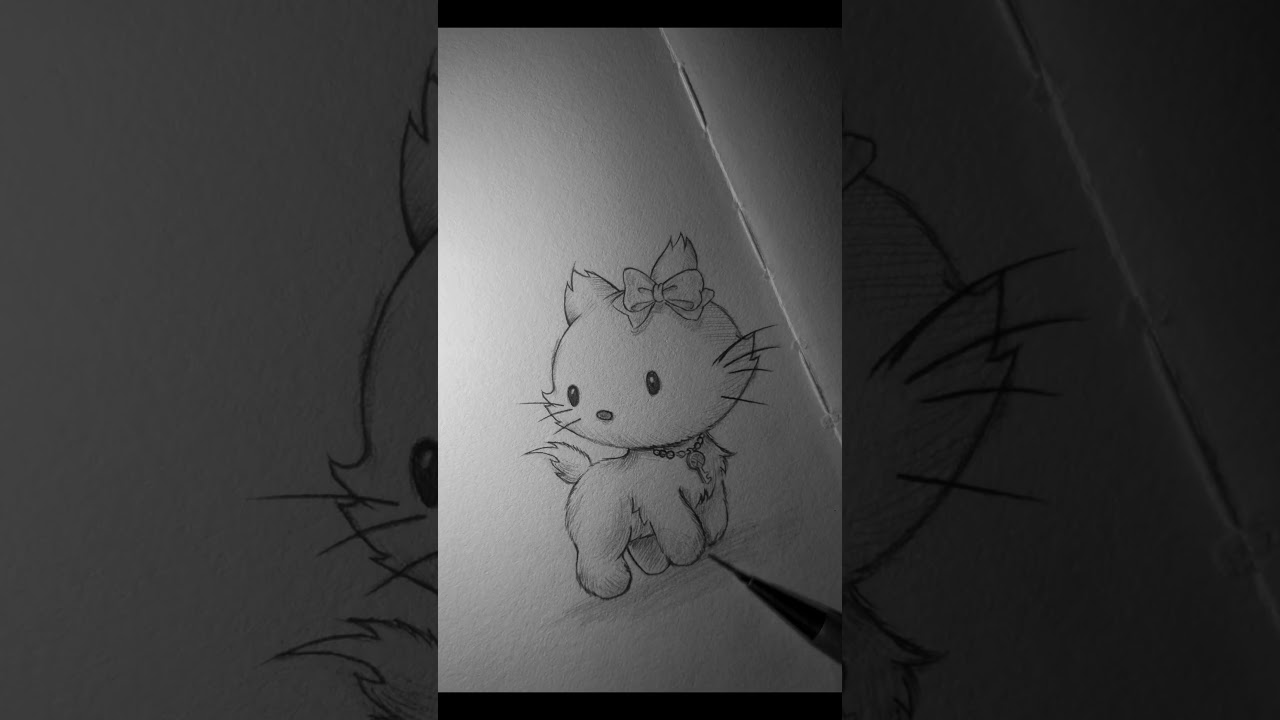 Draw with me 🐈🎀 #drawing #remix #remix #رسم #music