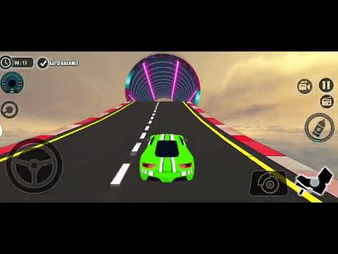 Impossible Car Tracks 3D - green Sport Car Driving Simulator Stunt ,level 13,stunt mode  | car games