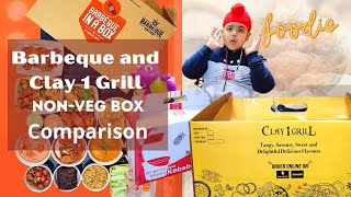 Clay 1 Grill Nov-Veg Buffet  VS Barbeque Nation Buffet Overloaded NonVeg Box Comparison #dilsefoodie