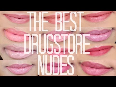 The Best Drugstore Nude Lipsticks + Lip Swatches on 2 Skintones! | samantha jane Video