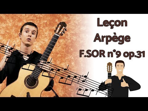 Leçon d'arpège à la guitare - Leçon n°9 op.31 Fernando SOR