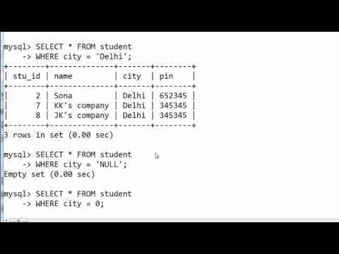 26 IS NULL and IS NOT NULL in SQL Hindi