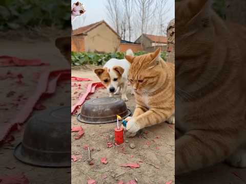 Кіт і пес #cat #прикол #турбобабці #funny #гумор #pets #село #cute #dog #funnycats