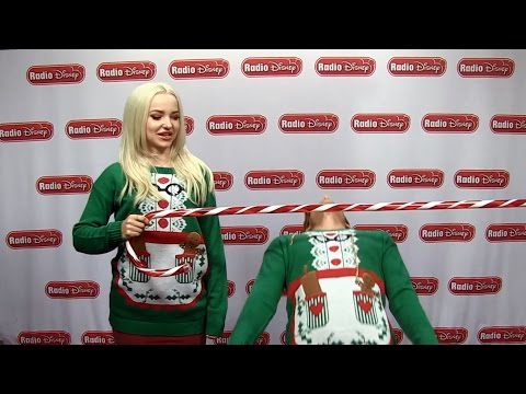 Dove Cameron and Garrett Clayton Candy Cane Limbo | Radio Disney Unwrapped