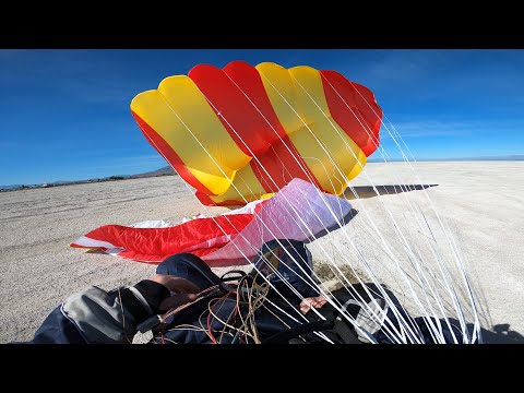 Paramotor full speed COLLAPSE and RESERVE throw!