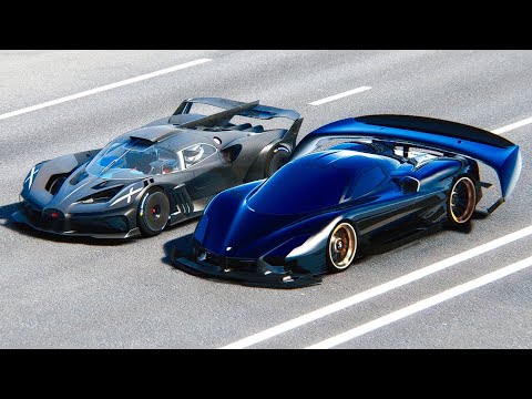 SSC Tuatara GTR Concept vs Bugatti Bolide - Drag Race 20 KM