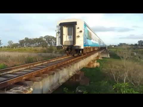 TRENES ARGENTINOS PASANDO POR CANAL 9 DOLORES BUENOS AIRES ARGENTINA 