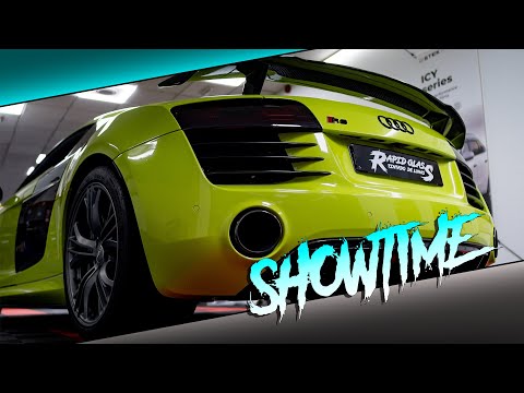"Rapidglass tint x Reiv" - Audi R8 - Verde Lima - ShowTime - Rapidglass Tintado de Lunas - REIV