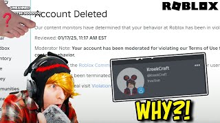 NEWS: Kreek Got BANNED on Roblox!