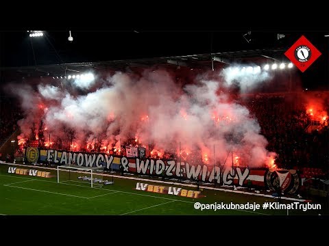 Piro & oprawa: Elanowcy & Widzewiacy | Widzew Łódź - Elana Toruń, 23.03.2019