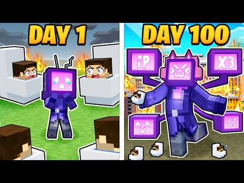 I Survived 100 Days as TV WOMAN in Minecraft!