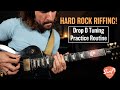 Hard Rock Guitar Lesson - Drop D Tuning Practice Routine!
