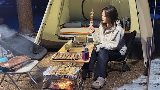 Cozy winter camping in snow│Korean Camping in US│Grand Canyon Mather Campground