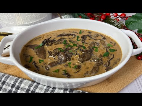 Mushroom sauce made from dried mushrooms.