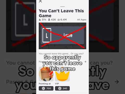 You Can’t LEAVE This Roblox Game?!😰❌ #shorts #roblox