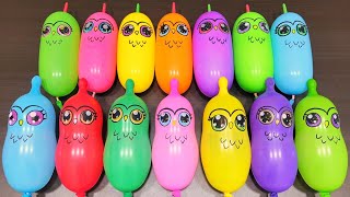 ASMR slime mixing with balloon characters – fluffy pink bubble pops #50