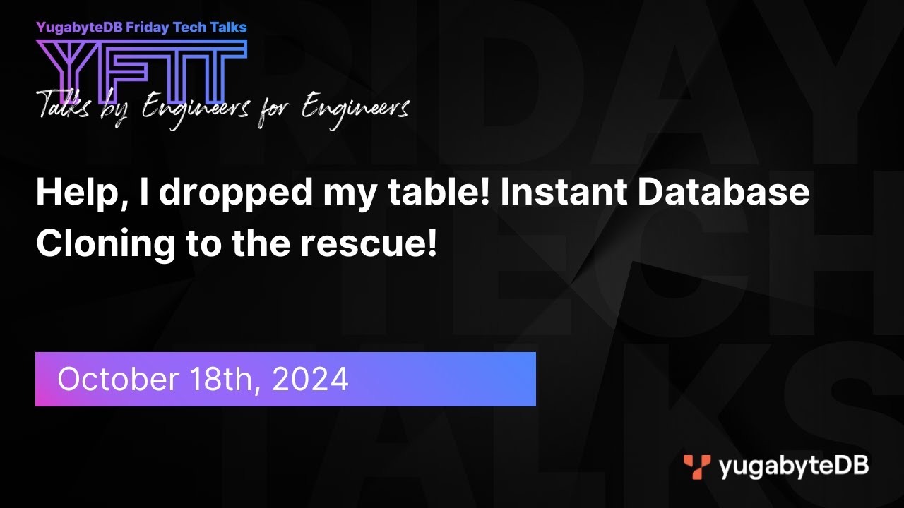 Episode 131: Help, I dropped my table! Instant Database Cloning to the rescue!