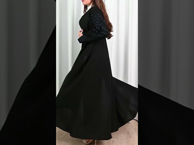 عباية كريب بتطريز هاري كحلي