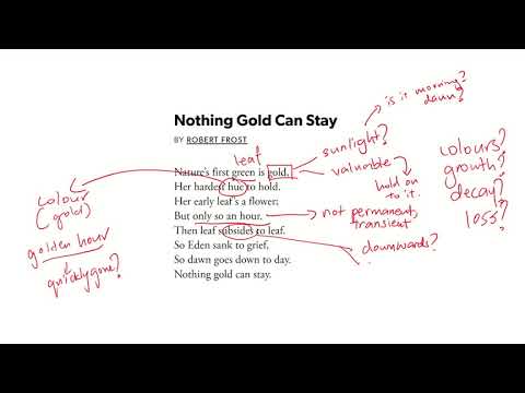 Nothing Gold Can Stay - by Robert Frost. A brief analysis