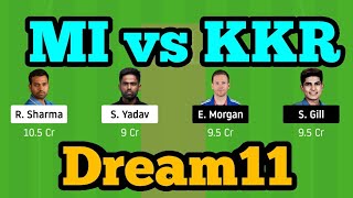 MI vs KKR Dream11| MI vs KKR | KKR vs MI Dream11 Team|