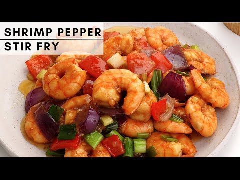 Shrimp & Pepper Stir Fry | Shrimp and vegetables stir fry