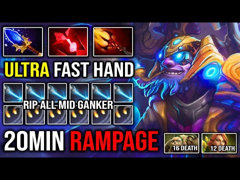 WTF 20MIN RAMPAGE Delete Anyone Gank Mid with Aghanim Laser Tinker God Crazy Fast Hand DotA 2
