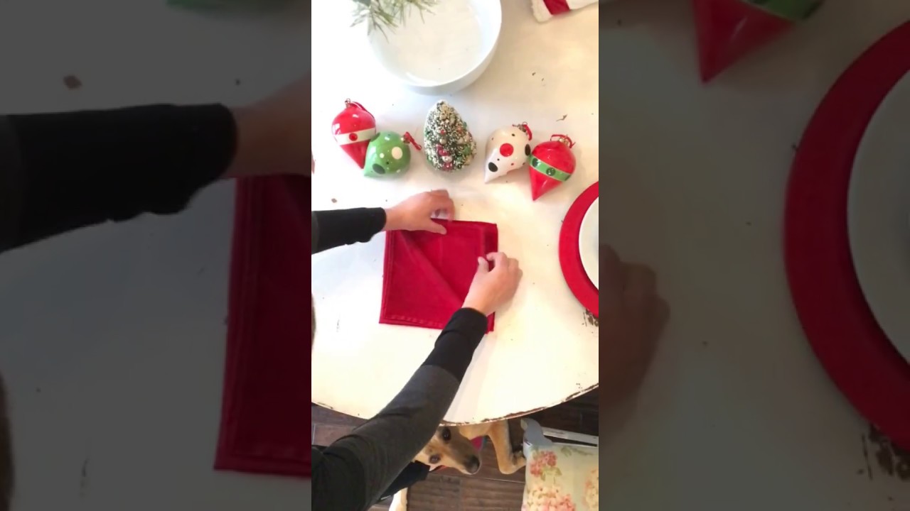 Christmas Tree Napkin Fold tutorial Quick and FAST!
