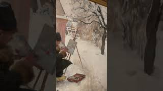 Carl Larsson målar vinterlandskap. Nationalmuseum