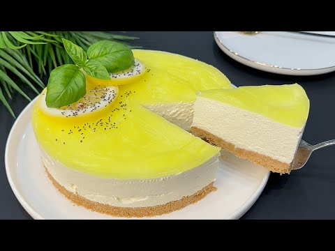 Without Oven and Gelatine! best lemon cake in the world! You do it in a few minutes🤩