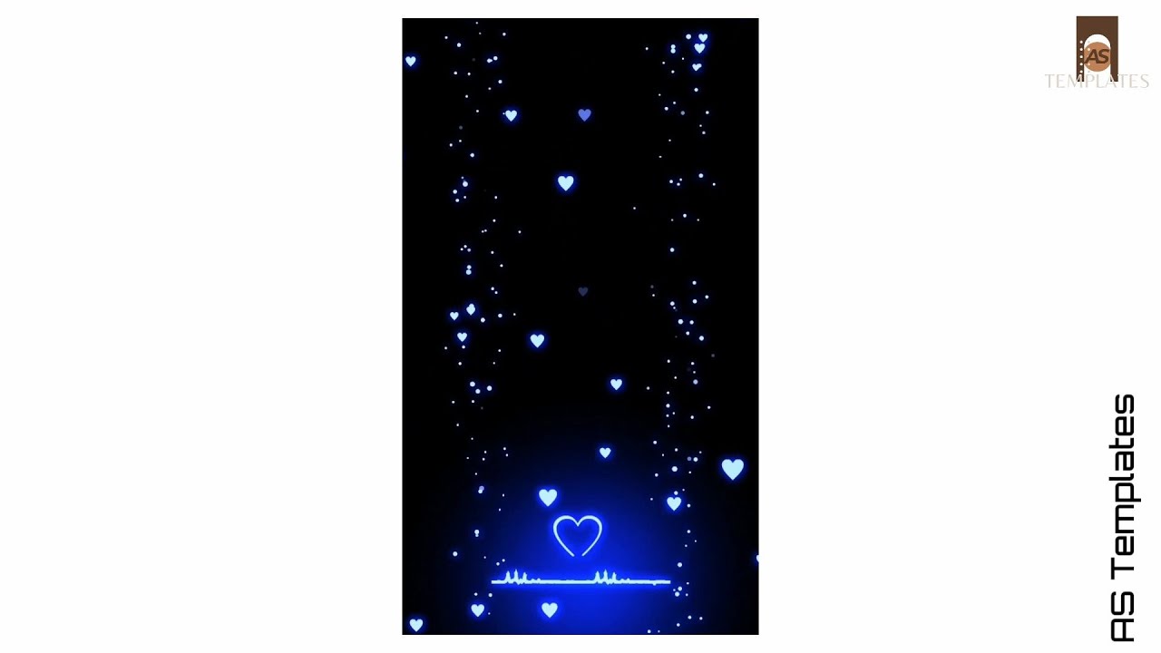 Template Video Background Full Screen | Blue Hearts Effect | Kinemaster Template Black Screen Status