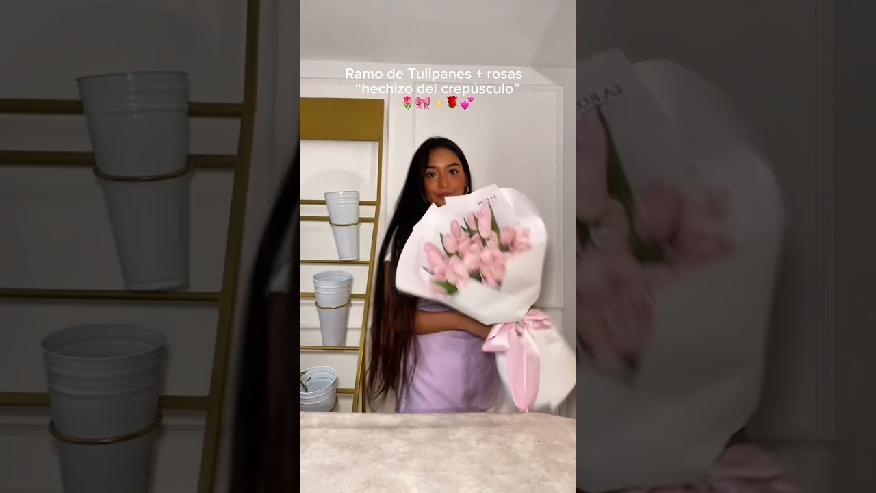 bouquet of pink roses and tulips | ramo de rosas y tulipanes en  color rosados