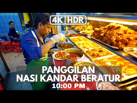 [4K | HDR] PANGGILAN NASI KANDAR BERATUR | JALAN MASJID KAPITAN KELING | 22h | PENANG | CAMINHADA NOTURNA