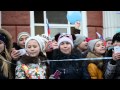 Дети поют гимн России на эстафете Паралимпийского огня 
