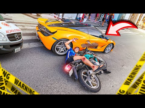AN ACCIDENT HAPPENED - A MOTORCYCLE HIT MY MCLAREN 😭