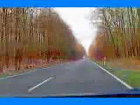 Autofahrt auf der B96 zwischen Ziegelwerk und Gramzow