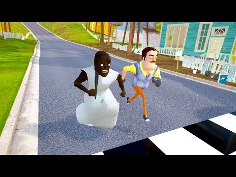 NEIGHBOR VS GRANNY RACES - Hello Neighbor