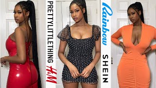 PRETTY LITTLE THING TRY-ON HAUL + OTHERS (Shein, Rainbow, H&M) | Affordable Clothing | ShawnJewel