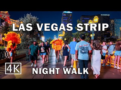 [4K] Las Vegas Strip - Night Walking Tour