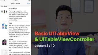 Download the video "UITableView Pt 3:  Create Basic UITableView and UITableViewController, UITableViewCell"