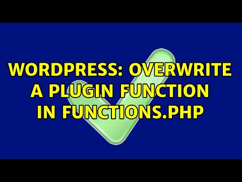 Wordpress Overwrite A Plugin Function In Functions Php