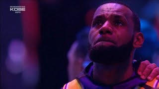 LeBron James &amp; Quinn Cook in Tears During National Anthem - Lakers vs Blazers  | January 31, 2020