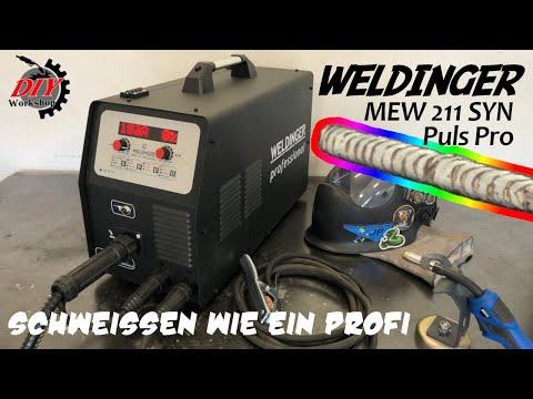 Weldinger MEW 211 Syn Puls Pro - Schweißen wie ein Profi - MIG/MAG Puls und Doppelplus Betrieb