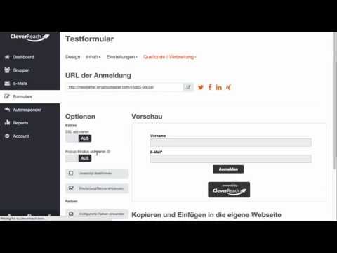 cleverreach formular einbauen