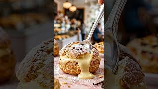 Download lagu Satisfying Cream Puff POV: The Perfect Vanilla Bean Ooze ✨ #shorts #viral #asmr mp3